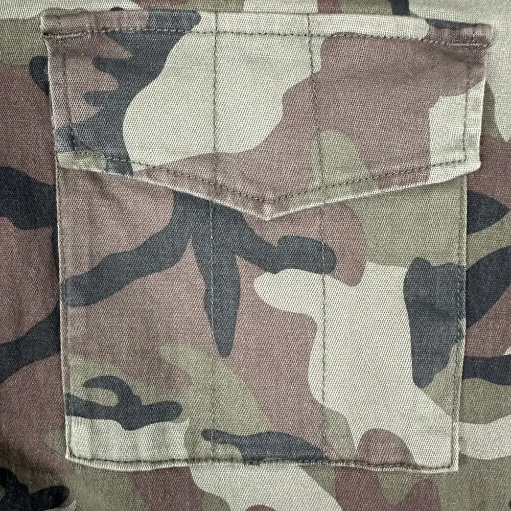Sanctuary Camouflage Camo Utility Jacket Grunge Military Cargo Field Coat - S